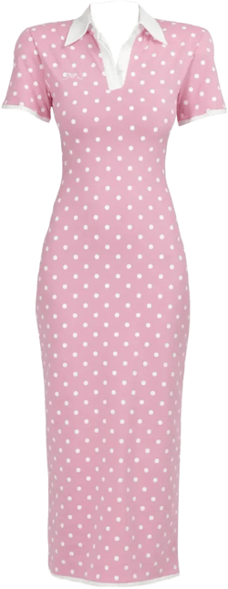 polka-dot jersey midi dress