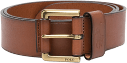 embossed-logo leather belt