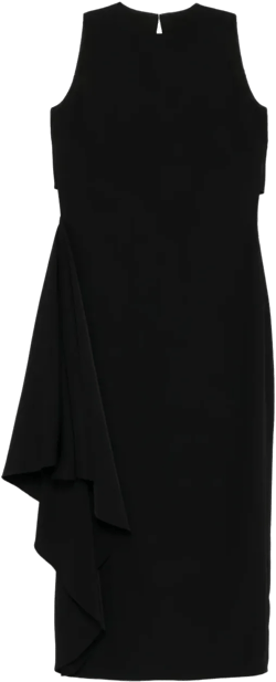 crepe jewel-neck dress