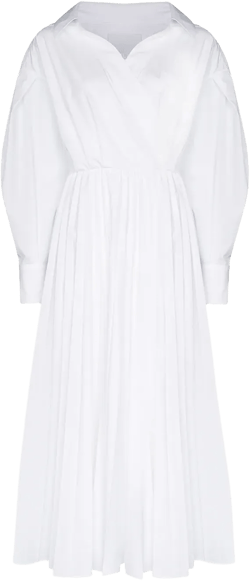 wrap pleated shirt dress