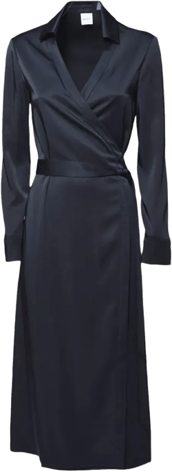 satin wrap dress