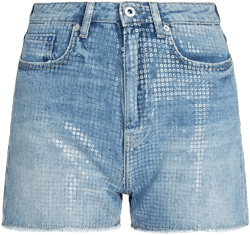 sequin-embellished denim shorts