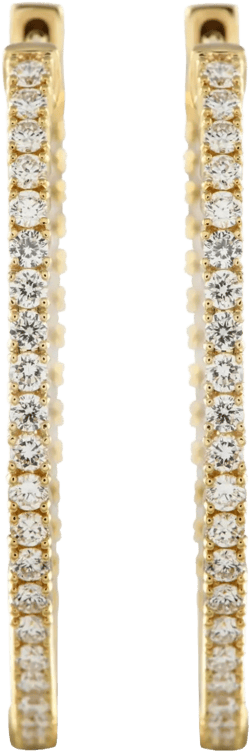 14K yellow gold diamond hoop earrings 