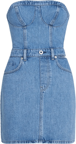 bustier-style cut-out denim minidress