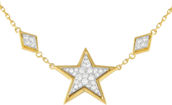 18K yellow gold Star diamond necklace