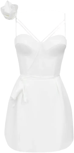 rose-detail corset mini dress