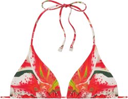 floral-print triangle bikini top