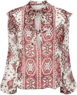 graphic-print silk blouse
