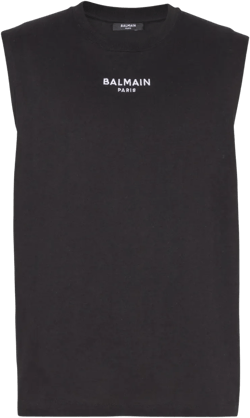 logo-embroidered tank top