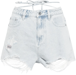 ripped detailing denim shorts 