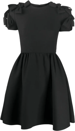 bow-embellished full skirt dress
