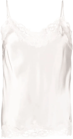 lace-trim silk slip top 
