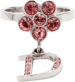 rhinestone-embellished floral ring