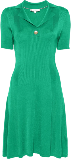 ribbed flared midi dress