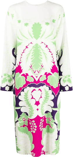 floral print silk midi dress