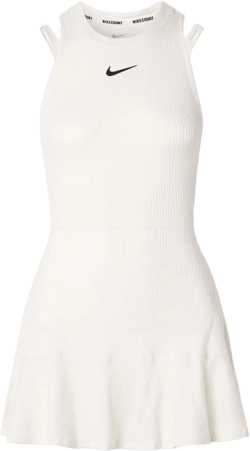 Nike Women's White Slam Ribbed Dri-Fit Tennis Dress