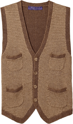 Ralph Lauren Women's Brown Linen And Silk-Blend Vest
