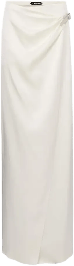 Tom Ford Women's White Silk Satin Wrap Skirt