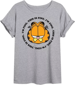 Trendy Juniors Garfield Fine Graphic Oversized Tee