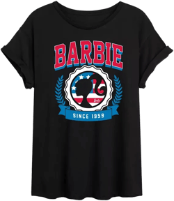 Trendy Juniors Barbie USA Graphic Oversized Tee