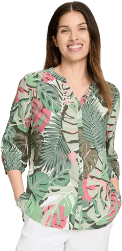 Women's Palm Print Tunic Blouse