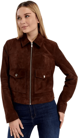 Women's Cropped Suede Jacket, Created For Macy's
