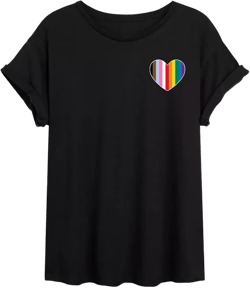 Trendy Juniors LGBTQ Heart Graphic Oversized Tee