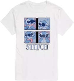 Trendy Juniors Lilo and Stitch grid Graphic Tee