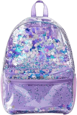Packed Party Backpack, Women's Fashion Shoulder Knit Book Bag Trendy Unicorn Confetti Look for School, Work, and Travel (Purple -Party Like a Unicorn)