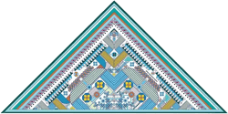 Double Sided Wool Silk Triangle Scarf Of Shapes Reconstruction