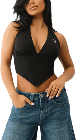 Women's Bandeau Halter Neck Crop Top