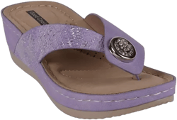 GC Shoes Women's Dafni Thong Comfort Wedge Sandals