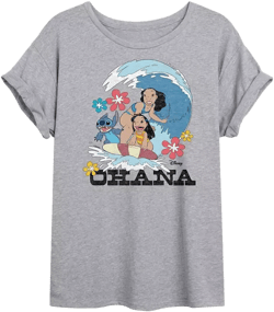 Trendy Juniors Lilo  Stitch Ohana Graphic Oversized Tee