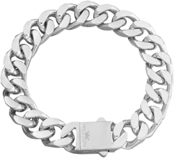 Silver Stainless Steel Miami Cuban 8" Chain Bracelet