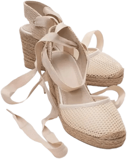 Lions Mesh Leather Wedge Espadrilles Sandal (Women)