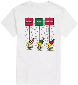 Men's Peanuts Merry and Bright Short Sleeve Tee