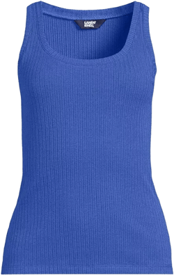 Lands' End Women's Pointelle Rib UNeck Tank