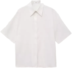Women's Short Sleeve Linen-Blend Shirt