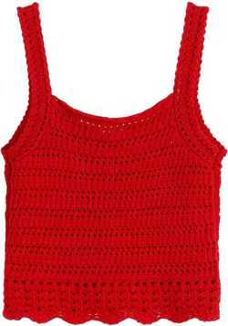 Crochet-Stitch Cotton Sweater Tank