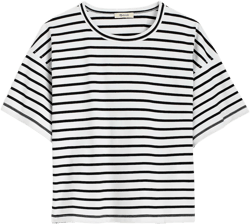 Everyday Boxy Crop Tee in Stripe