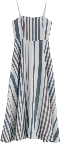 Striped Circle Maxi Dress in 100% Linen