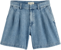 Pleated Trouser Short in Robertson Wash: Airy Denim Edition