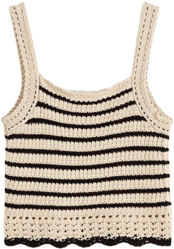 Crochet-Stitch Cotton Sweater Tank