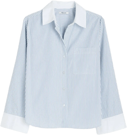 Easy Y-Neck Button-Up Shirt