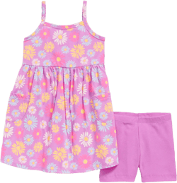 Printed Sleeveless Dress and Biker Shorts Set for Toddler Girls | Old Navy