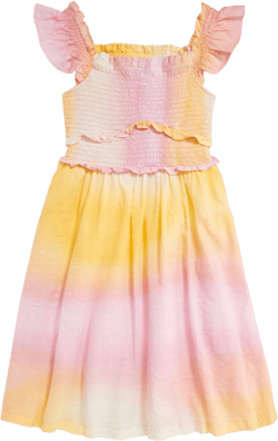 Printed Flutter-Sleeve Smocked Fit and Flare Dress for Girls | Old Navy