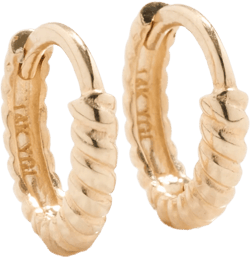 14k Twisted Petite Hoops