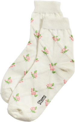 Floral Braided Crew Socks