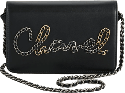 Chanel Black Chain Logo Bag, Leather