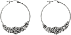 FLOWER HOOP  EARRINGS